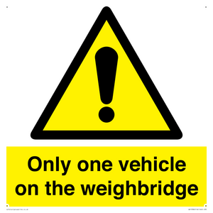 Only one vehicle on weighbridge